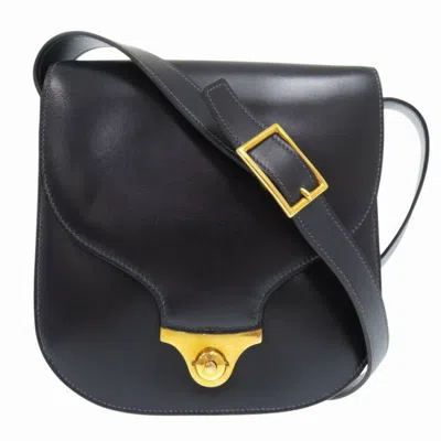 Pre-owned Hermes Black Box Calf Leather Shoulder Bag ()