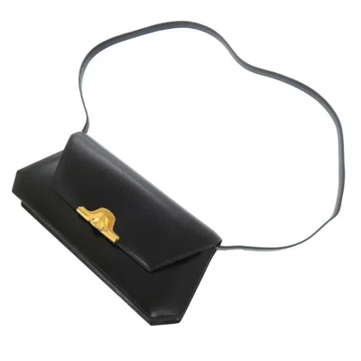 Pre-owned Hermes Black Box Calf Leather Shoulder Bag ()
