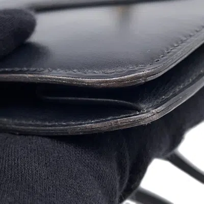 Pre-owned Hermes Black Box Calf Leather Shoulder Bag ()