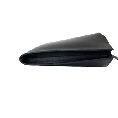 Pre-owned Hermes Black Leather Pochette Shoulder Bag ()