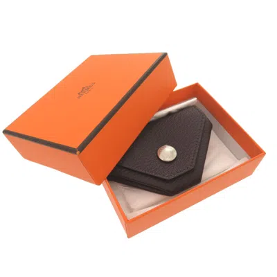 Pre-owned Hermes Blue Electric Red Color Chevre Leather Coin Purse/coin Case ()