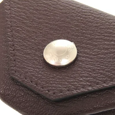 Pre-owned Hermes Blue Electric Red Color Chevre Leather Coin Purse/coin Case ()