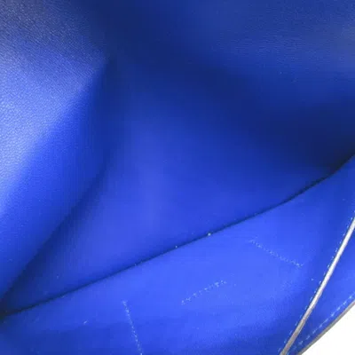 Pre-owned Hermes Blue Electric Togo Leather Middle Wallet (bi-fold) ()