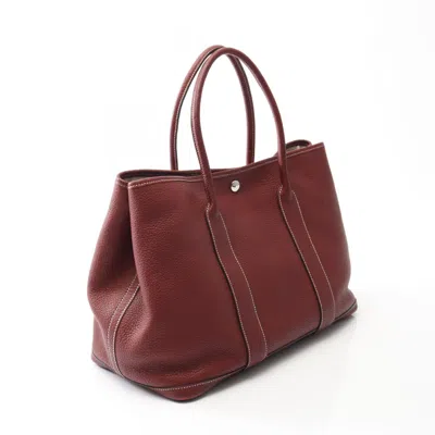 Pre-owned Hermes Bordeaux Negonda Leather Tote Bag () In Burgundy
