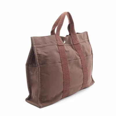 Pre-owned Hermes Brown Nylon Canvas Tote Bag ()