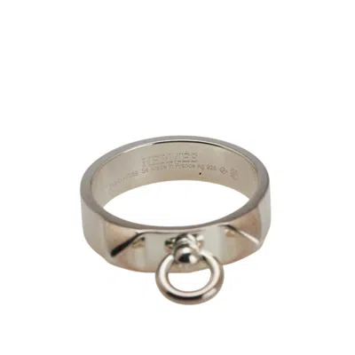 Pre-owned Hermes Collier De Chien Silver Silver 925 Band Ring ()