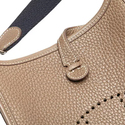Pre-owned Hermes Evelyne Etoupe Gray Grayish Taurillon Clemence Leather Shoulder Bag ()