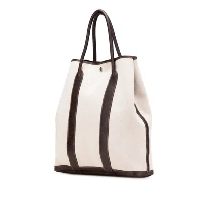 Pre-owned Hermes Garden Marron Toile H Negonda Leather Tote Bag () In Brown