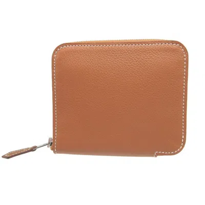 Pre-owned Hermes Gold Silk Coin Purse/coin Case ()