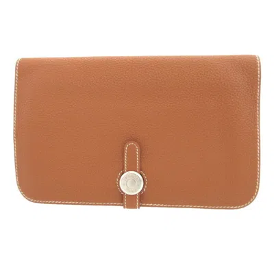 Pre-owned Hermes Gold Togo Leather Wallet (bi-fold) ()