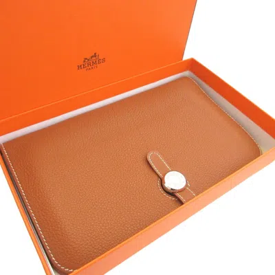 Pre-owned Hermes Gold Togo Leather Wallet (bi-fold) ()