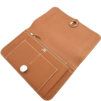 Pre-owned Hermes Gold Togo Leather Wallet (bi-fold) ()