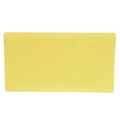 Pre-owned Hermes Mc2 Soufre Long Wallet (bi-fold) () In Yellow