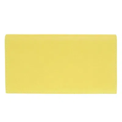Pre-owned Hermes Mc2 Soufre Long Wallet (bi-fold) () In Yellow
