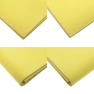 Pre-owned Hermes Mc2 Soufre Long Wallet (bi-fold) () In Yellow