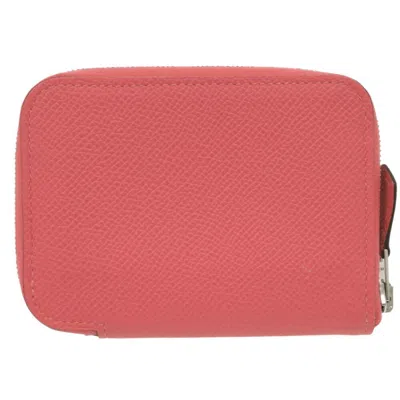 Pre-owned Hermes Rose Azalee Epsom Leather Coin Purse/coin Case () In Pink