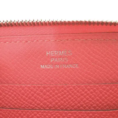 Pre-owned Hermes Rose Azalee Epsom Leather Coin Purse/coin Case () In Pink