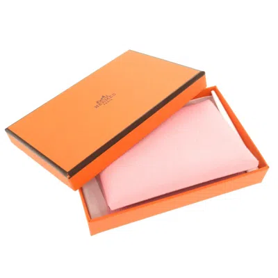 Pre-owned Hermes Rose Sakura Leather Coin Purse/coin Case () In Pink