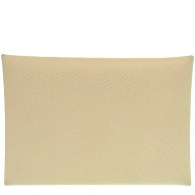 Pre-owned Hermes White Epsom Leather Coin Purse/coin Case ()