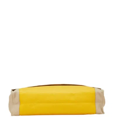 Pre-owned Hermes Yellow Canvas Clutch Bag ()