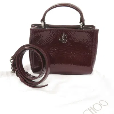 Pre-owned Jimmy Choo Bordeaux Patent Leather Handbag Shoulder Bag () In Burgundy