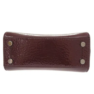 Pre-owned Jimmy Choo Bordeaux Patent Leather Handbag Shoulder Bag () In Burgundy