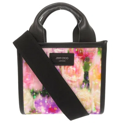 Pre-owned Jimmy Choo Multi-color Pink Purple Nylon Leather Handbag Shoulder Bag ()