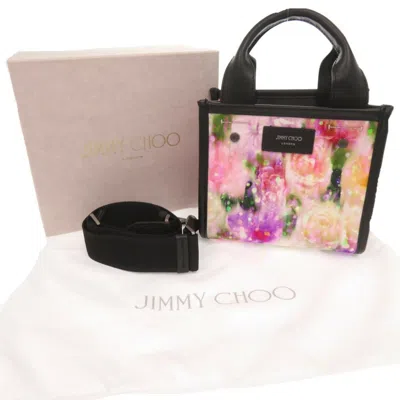 Pre-owned Jimmy Choo Multi-color Pink Purple Nylon Leather Handbag Shoulder Bag ()