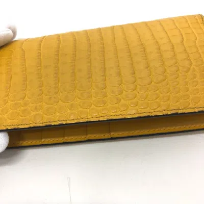 Pre-owned Jimmy Choo Yellow Leather Long Wallet (bi-fold) ()