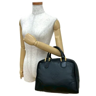 Pre-owned Loewe Black Leather Boston Bag Handbag ()