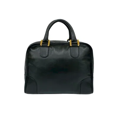 Pre-owned Loewe Black Leather Boston Bag Handbag ()