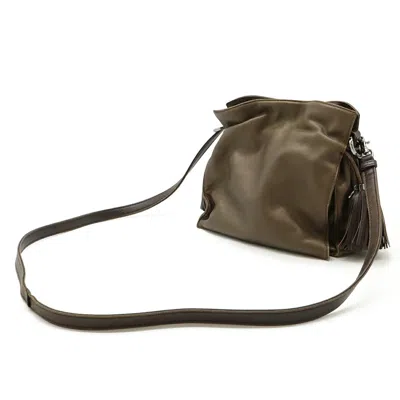 Pre-owned Loewe Bronze Khaki Metallic Leather Pochette Shoulder Bag ()
