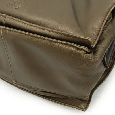 Pre-owned Loewe Bronze Khaki Metallic Leather Pochette Shoulder Bag ()