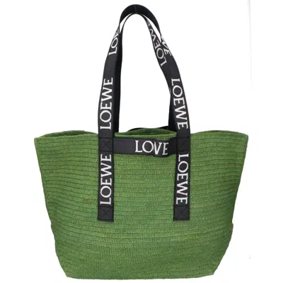 Pre-owned Loewe Green Raffia Tote Bag ()