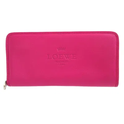 Pre-owned Loewe Pink Leather Long Wallet (bi-fold) ()