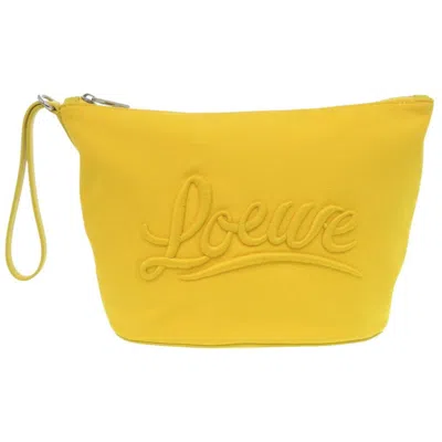 Pre-owned Loewe Yellow Canvas Clutch Bag Pouch ()