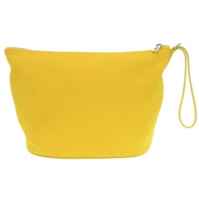 Pre-owned Loewe Yellow Canvas Clutch Bag Pouch ()