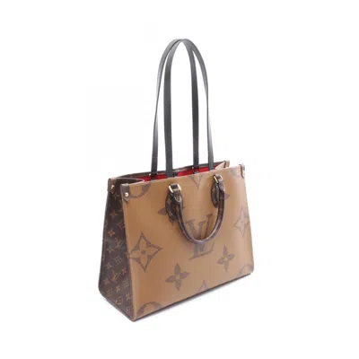 Pre-owned Louis Vuitton Beige Brown Monogram Coated Canvas Tote Bag () In Multi
