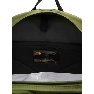 The North Face Backpack With Front Zip Pocket And Bungee Cord System In Green