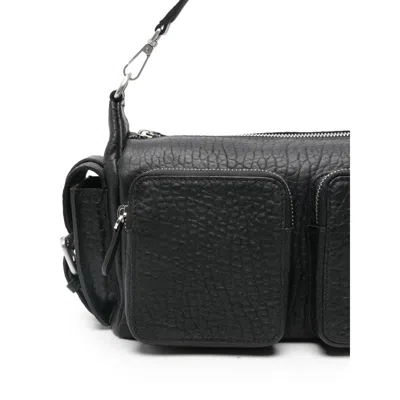 Pinko Quilted Calf Leather Shoulder Bag In Black