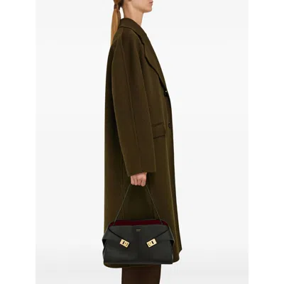 Ferragamo Structured Handbag With Fold-over Design And Gold-tone Hardware