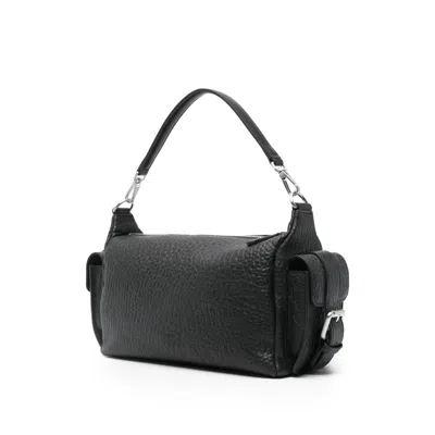 Pinko Quilted Calf Leather Shoulder Bag In Black