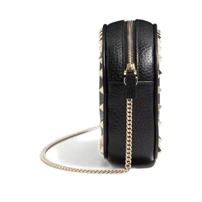 Valentino Garavani Valentino Rockstud Mini Grainy Leather Crossbody In Black