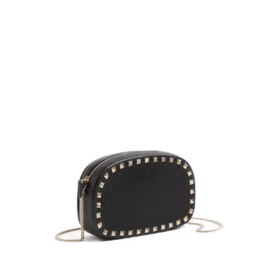Valentino Garavani Valentino Rockstud Mini Grainy Leather Crossbody In Black