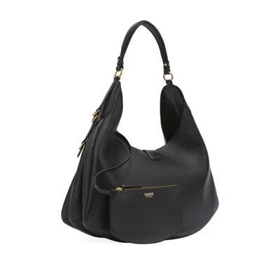 Ganni Kat Small Black Leather Shoulder Bag