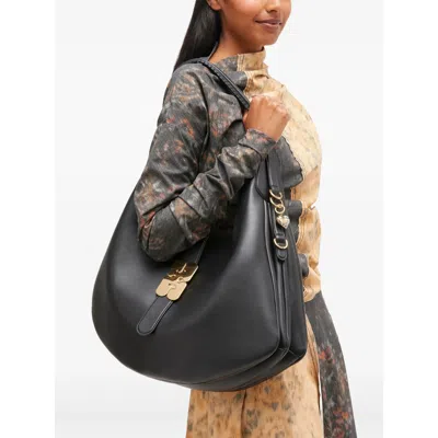 Ganni Kat Small Black Leather Shoulder Bag