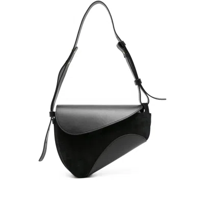 Neous Leather Shoulder Bag In Black
