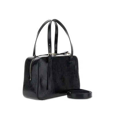 Apc Virginie Black Shoulder Bag With Removable Shoulder Strap And Front Logo In Leather Woman