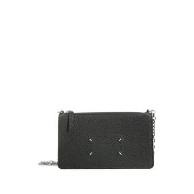 Maison Margiela Chain Wallet With Zipper In Black
