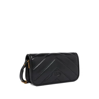 Pinko Small Love Bag Box Crossbody Bag In Napa In Black